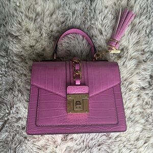 Aldo Pink Croc-Embossed Mini Bag